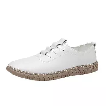 FashionGenuine Leather Soft Sole Shoes for Men 2024 Spring Autumn New Designer Shoes Male Fashion Solid Color Antiskid Loafers Man 38