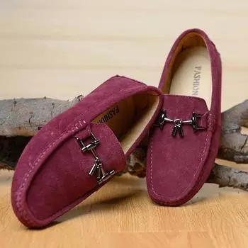 FashionHandmade Dress Footwear Fashion Mens Casual Slip on Shoes Outdoor Leather Men Loafers Comfortable Breathable Male Driving Shoes 38 синий
