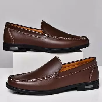 FashionHigh Quality Men s Shoes Luxury Men Loafers New Mens Slip on Shoes Genuine Leather Business Shoes All-match Male Walking Flats 37