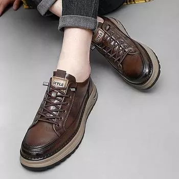 FashionHigh Quality Модные удобные повседневные кроссовки на шнуровке Мужские брендовые классические кроссовки с круглым носком для активного отдыха Нескользящая спортивная повседневная обувь 38 чёрный