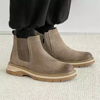 FashionLassics All-match Basic Boots High Side Zipper Versatile Motocross Boots 2024 New Arrival Men Boots Men s Casual Outdoor Shoes 38 серый