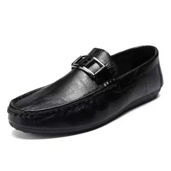 FashionLeather Shoes for Men Loafers Round Toe Man Casual Shoe Flat On Sale 2024 Trend Designer Shipping Free Cheap Clearance Adults Pu 39