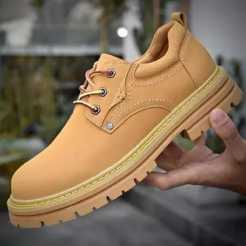 FashionLeisure Lace Up Genuine Leather Top Quality Outdoor Shoes, Fashionable, Elegant, Luxurious, Classic Natural Leather Men s Shoes 38 чёрный