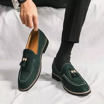 FashionMale Повседневная обувь Нескользящая и водонепроницаемая мужская кожаная обувь Увеличивающая рост Роскошная распродажа ПУ Слип-он Дизайнерская обувь Предложение 38