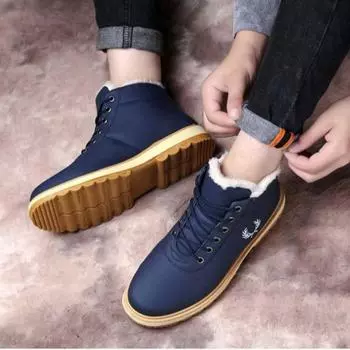 FashionMan Shoes Non Slip Leather Boots for Men Lace Up Waterproof Original Deals Comfortable Low Price Retro In Promotion Designer New 39