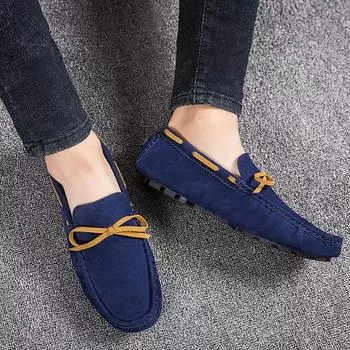 FashionMen All-match Loafers Comfortable Lightweigh Walking Footwear 2024 New Hot Men Flats Shoes Fashion New Brand Casual Driving Shoe 38 чёрный