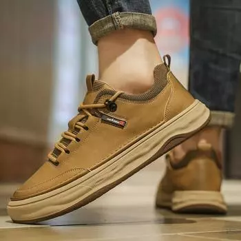 FashionMen Fashion Hot Sale Driving Shoes Handmade Leather Casual Skate Shoes Outdoor Design Sneakers Men s Comfortable Leather Shoes 38 чёрный