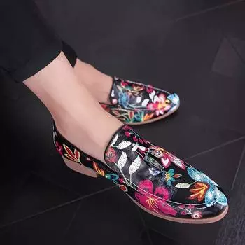FashionMen Роскошные дизайнерские бархатные кроссовки с вышивкой, джентльменские оксфорды, мужская обувь для выпускного вечера, мужская обувь для свадьбы 38 красный