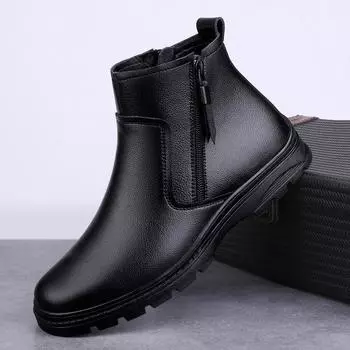 FashionMen s Shoes Chunky Ankle Boots Platform Men s Boots Comfortable Casual Boot Non-Slip Man Motorcycle Boots Male Footwear 37