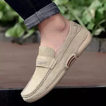 FashionMen s Shoes Fashion Man Casual Shoes Business Soft Suede Men Loafers Moccasins Breathable Slip on Driving Footwear Male Flats 38 песочный
