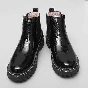 FashionNew Arrival Mens Slip on Low Top Shoes 2024 Leather All-match Business Motorcycle Boots Classic Brand Warm Winter Boots for Men 37