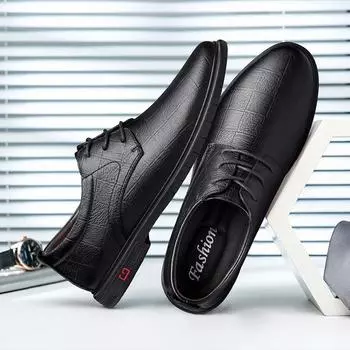 FashionNew Мужские оксфорды из натуральной кожи, высококачественная повседневная деловая обувь для мужчин в британском стиле, официальная обувь для мужчин 37 чёрный