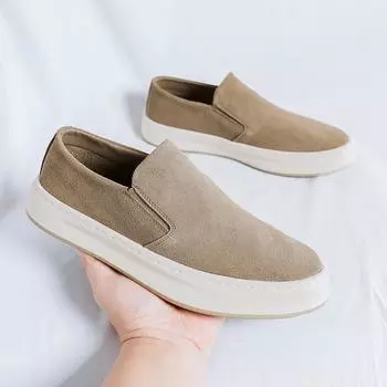 FashionNew Высококачественные мужские замшевые кожаные мокасины Роскошные повседневные туфли ручной работы для мужчин Обувь для вождения Деловые кроссовки Мокасины 38 бежевый