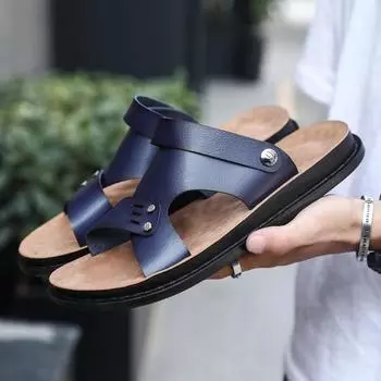 FashionQuick Dry Beach Sandals for Men Fashion Designer Leather Man Sandals Buckle Strap Ankle-wrap Men s Summer Shoes Wading Aqua Flat 38 бежевый