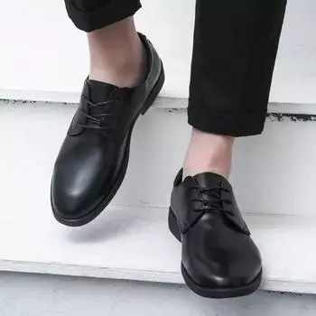 FashionRound Toe Office Social Shoe for Men Leather Casual Dress Shoes Man Black 2024 Style Legitimate Suit Elegant and Classic New 39 38