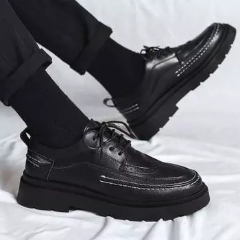 FashionSocial Мужская кожаная обувь Нескользящая и водонепроницаемая мужская повседневная обувь на плоской подошве Высококачественная модная тенденция 2024 года Элегантная обувь Предложение 39