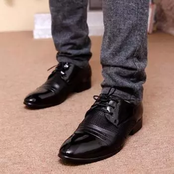 FashionSocial Shoe for Men 2024 Trend Breathable In Summer Business Dress Shoes Man Clothing Cheap Liquidation Legitimate Leather New 38