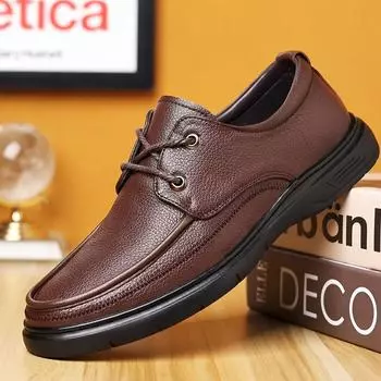 FashionSpring Autumn Leather Business Men s Dress Shoes New Designer Soft-soled Casual Loafers for Men Fashion Light British Male Shoes 38
