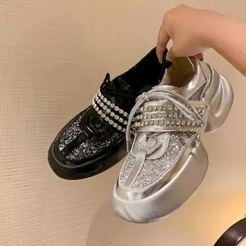 FashionStreet Style Повседневные женские кроссовки на толстой подошве Спортивные прогулочные вулканизированные туфли Дизайнерская обувь для женщин 34