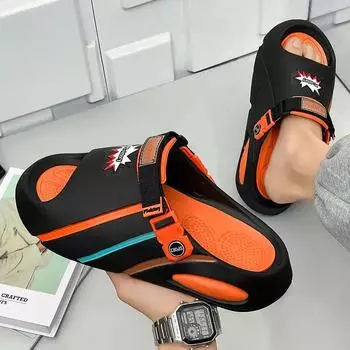FashionWalk Around Home House Slippers for Men Pvc Sandals Man Summer Indoor Rubber Casual Mascullino Cheap Liquidation Low Price Shoes 40