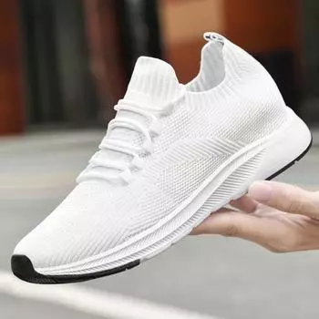 FashionWhite Мужские кроссовки, увеличивающие рост, обувь для мужчин, сетчатая дышащая обувь для увеличения роста, мужская обувь для увеличения роста 6-10 см 37 чёрный