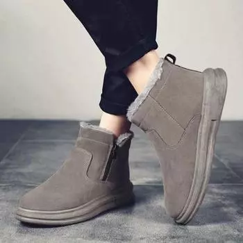 FashionWith Zip Men s Snow Boots Rubber Male Shoes Designer Footwear Cheap Casual Comfortable Offers Low Price Trendy 2025 Size 44 45 39