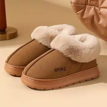 Faux Fur Winter Snow Boots Women Thicken Plush Warm Cotton Padded Shoes Woman Fashion Fur Thick Platform Ankle Boots Female 36-37 чёрный