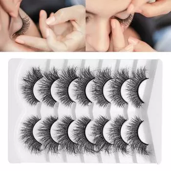 Faux Mink Lashes Pack 3D Volume Natural Fluffy-Wispy False Eyelashes Natural Long Thick Fake-Lashes Manga Eyelashes DSD11