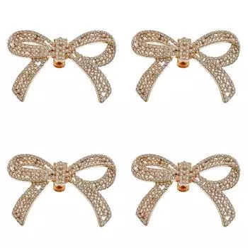 FE# Bow Shoe Clips High Heels Accessories Elegant Detachable for Bridal Wedding