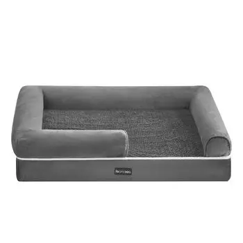 FEANDREA Dog All Pet Widely Medium Dog Light PGW076G02V1 Кровать, моющаяся, пушистая, сезоны, кровать, подушка, противоскользящая, б/у, красивая, кровать, 91x71x20 см, светло-серый
