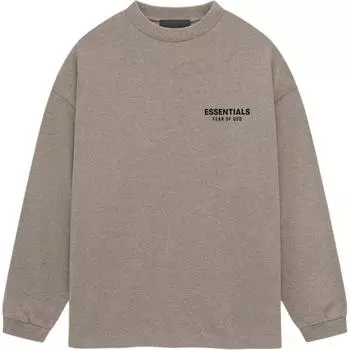 Fear of God Джерси Essentials с длинным рукавом, рубашка, серая, меланж, мужские топы 125HO244379F S