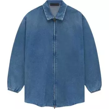 Fear of God Джинсовая рубашка Essentials средней стирки Мужская верхняя одежда синяя 202SU244590F M