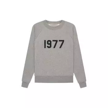 Fear of God Essentials 1977 Series SS22 Флисовый свитшот с круглым вырезом и цифровым принтом логотипа Топы унисекс Темно-овсяный FOG-SS22-389 M