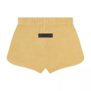 Fear Of God Essentials Дроп 2 SS23 Махровые пляжные шорты Светлый тосканский Ретро бирка с надписью Женские шорты Яично-желтый FOG-SS23-256 XS