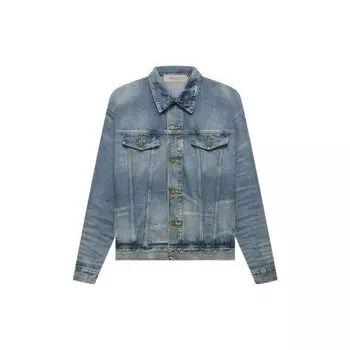 Fear of God Куртка Trucker Essentials осень/зима 2022 цвета потертый индиго. Куртка унисекс индиго-синяя FOG-FW22-005 XXS