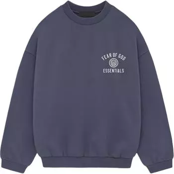 Fear of God Essentials Флисовый свитшот Морской Мужские Топы Синий 192HO246264F S