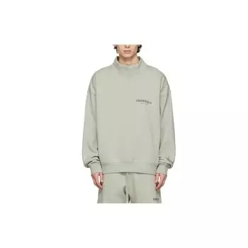 Fear of God Essentials FW21 Флисовая толстовка с воротником-стойкой Топы унисекс Зеленый бетон FOG-FW21-110 L