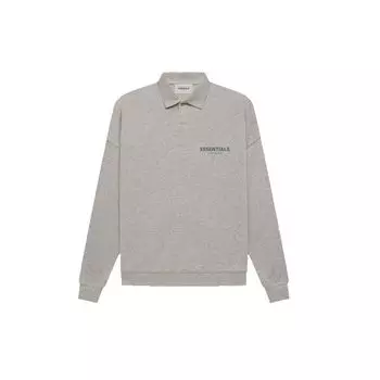 Fear of God Essentials FW21 Топы-поло унисекс с длинными рукавами Темно-вереск-овсянка FOG-FW21-141 XS
