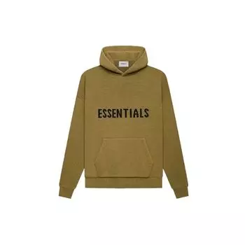 Fear of God Essentials FW21 Вязаный пуловер с плотным логотипом Толстовка унисекс Янтарный FOG-FW21-015 L