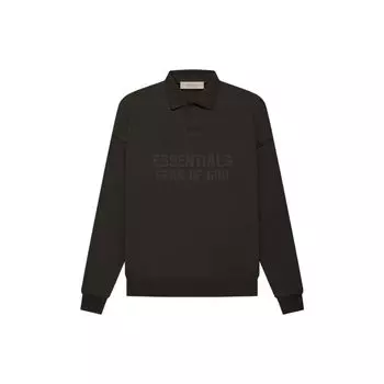 Fear of God Essentials FW22 Длинный рукав Поло Рубашка Женские топы Off-Black Серо-черный FOG-FW22-386 L