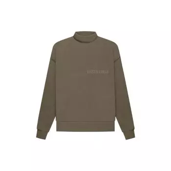 Fear of God Essentials FW22 Mockneck Wood Logo Pullover Fleece Толстовка Unisex Толстовка Wood-Brown FOG-FW22-604 S