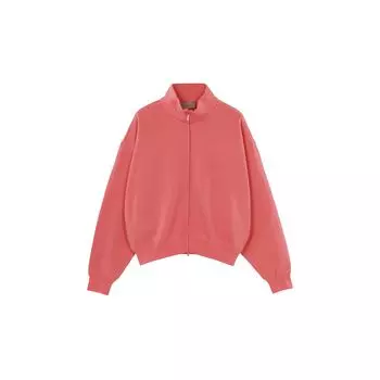 Fear of God Essentials FW22 Повседневная куртка на флисовой подкладке с молнией во всю длину и воротником-стойкой Куртки унисекс Кораллово-красный FOG-FW22-269 S