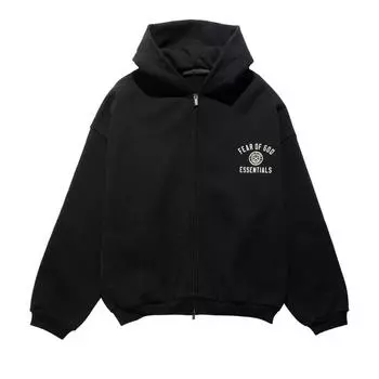 Fear of God Essentials Heavy Fleece Full Zip Hoodie Black Men Tops 192HO246240F M