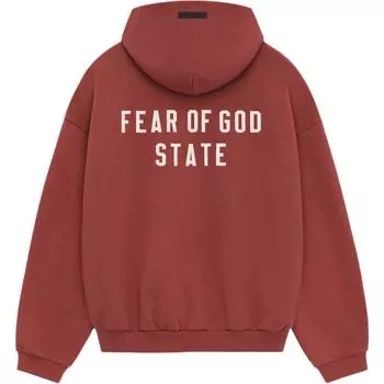 Fear of God Essentials Heavy Fleece Fullzip Hoodie Crimson Men Streetwear 192BT246246F M