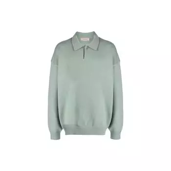 Fear of God Essentials Knit Long-Sleeve Polo Sycamore Men Tops Green 192BT222181F L