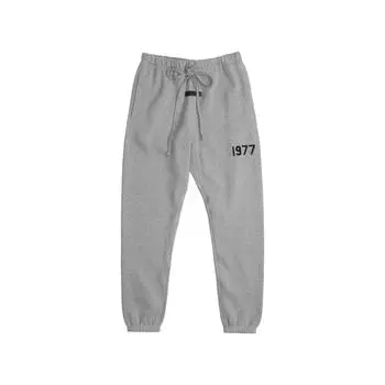 Fear of God Essentials Коллекция 1977 SS22 Спортивные штаны с флокированным логотипом и кулиской Мужские брюки Темно-овсяные FOG-SS22-563 XXS