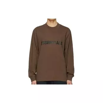 Fear of God Футболка Essentials с длинным рукавом и круглым вырезом, с заниженной линией плеч, унисекс, коричневый цвет FOG-FW20-165 L