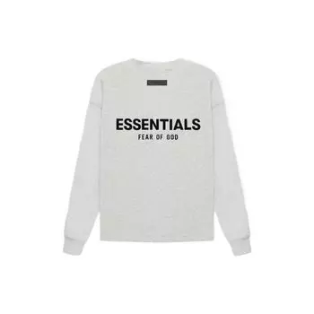 Fear of God Essentials Осень SS22 Свободный свитшот с круглым вырезом и флокированным логотипом Мужской свитшот Светло-овсяный FOG-SS22-340 XXL
