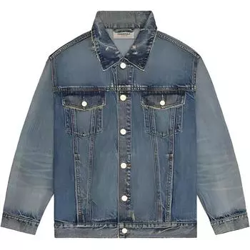 Fear of God Essentials Осень/Зима 2020 Легкая джинсовая куртка-дальнобойщик Куртки унисекс Темно-синие FOG-FW20-364 S
