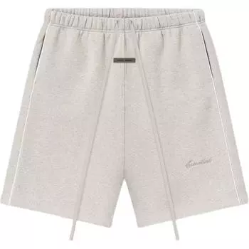Fear of God Essentials Relaxed Fleece Sweatshort With Piping Heather Stone/Cloud White Men Bottoms Grey 160SP254552F XS